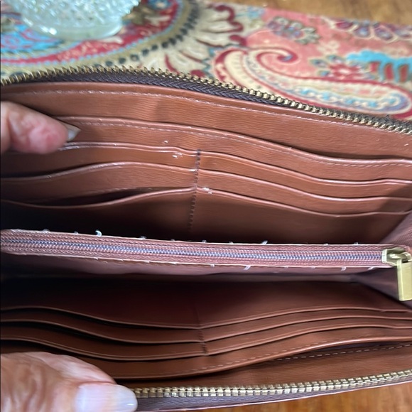 Fossil Brown Croc Embossed Leather Wristlet/Wallet